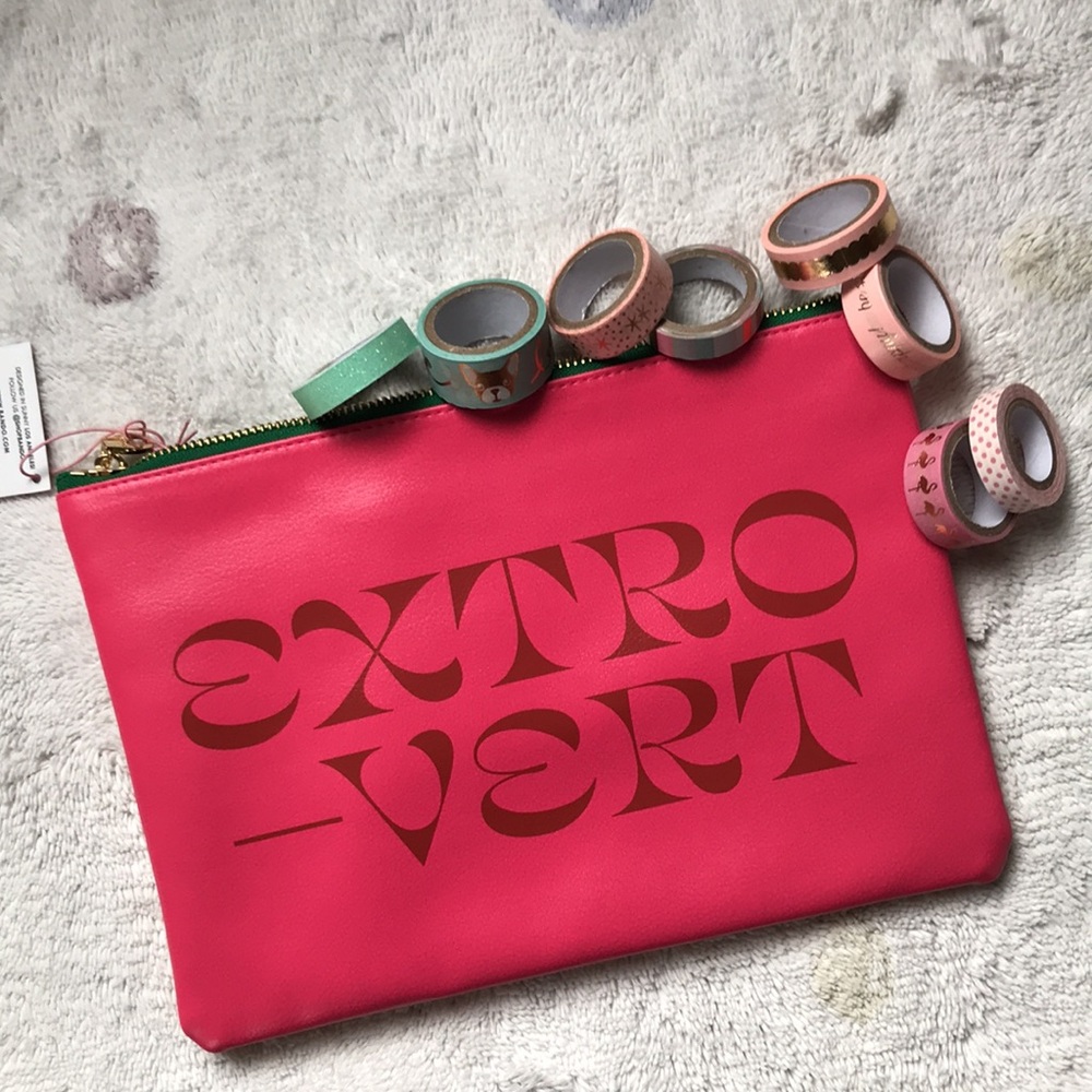 Ban.do NWT Introvert or Extrovert Clutch 2 sides for 2 moods you decide !